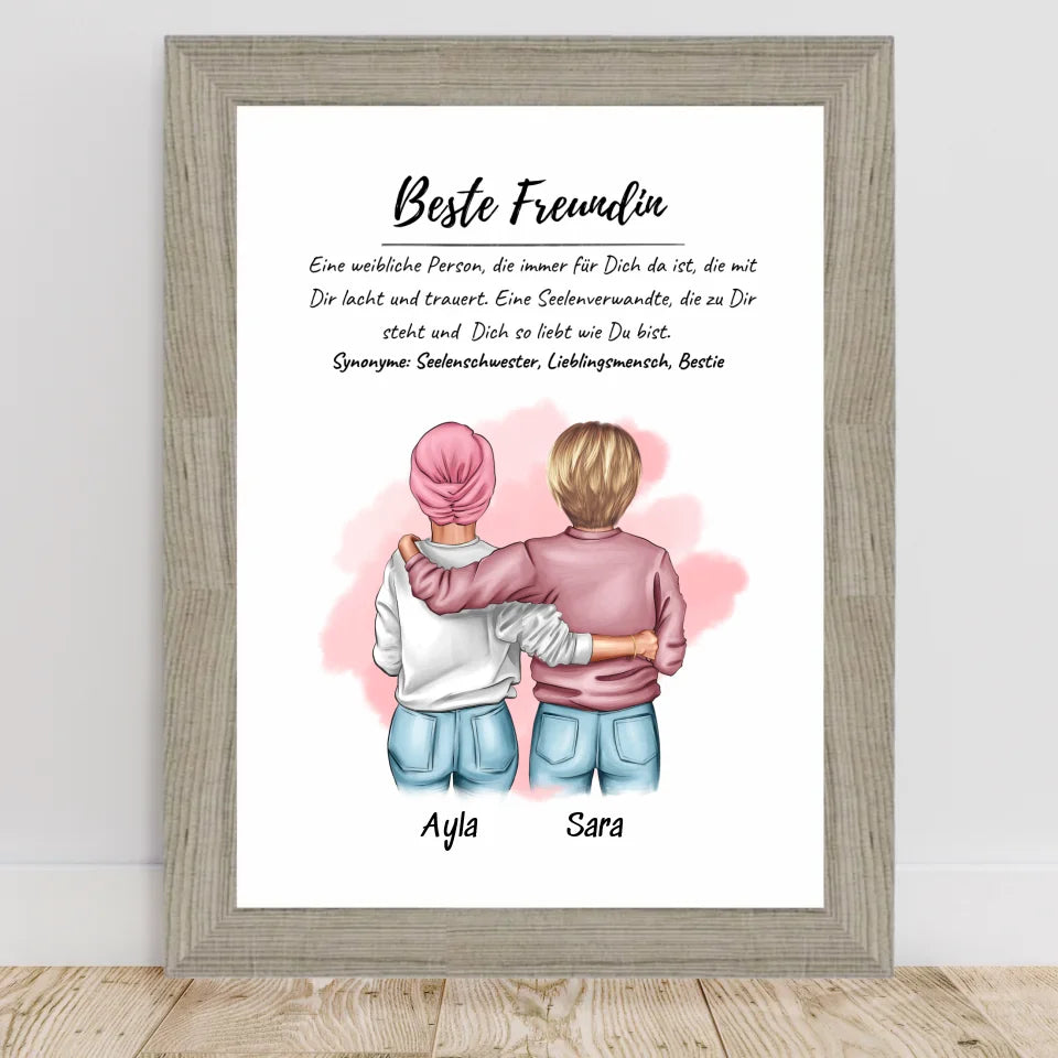 Poster mit Rahmen Beige 2