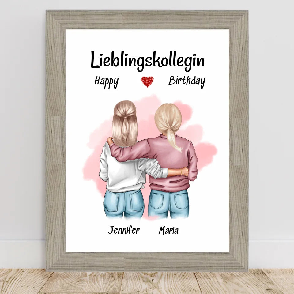 Poster mit Rahmen Beige 2