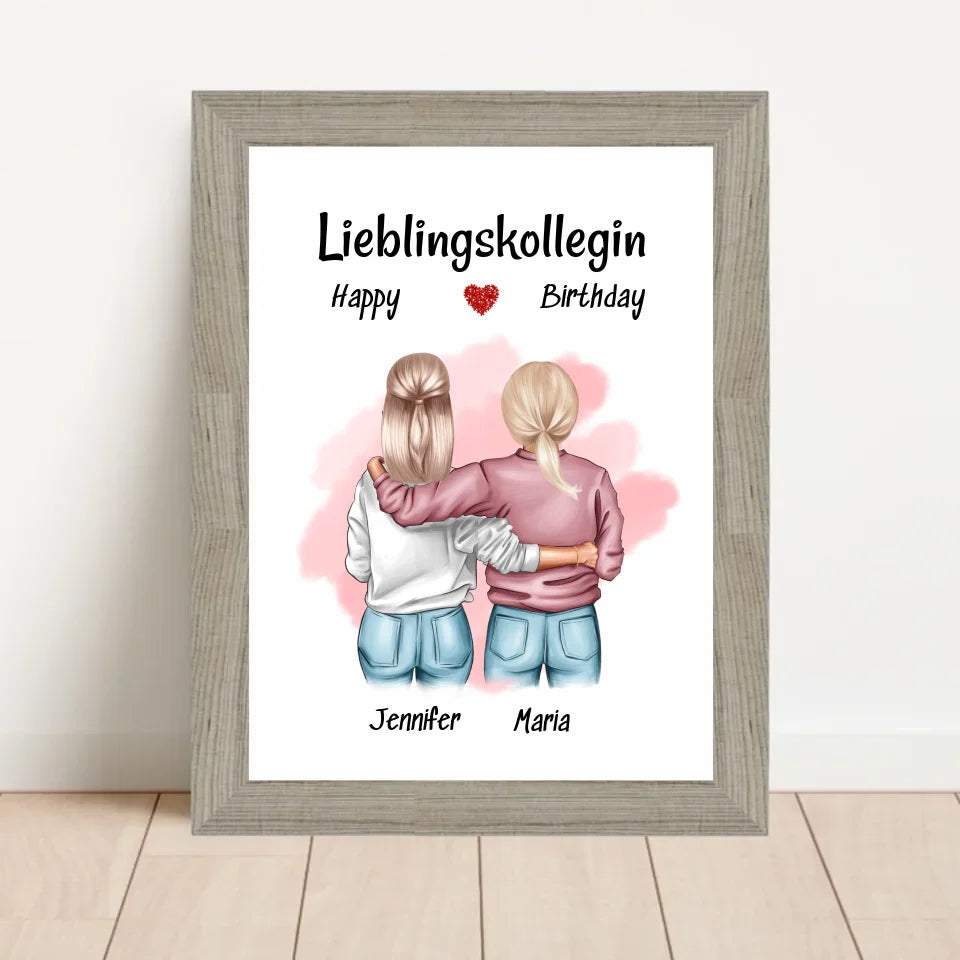 Poster mit Rahmen Beige 1
