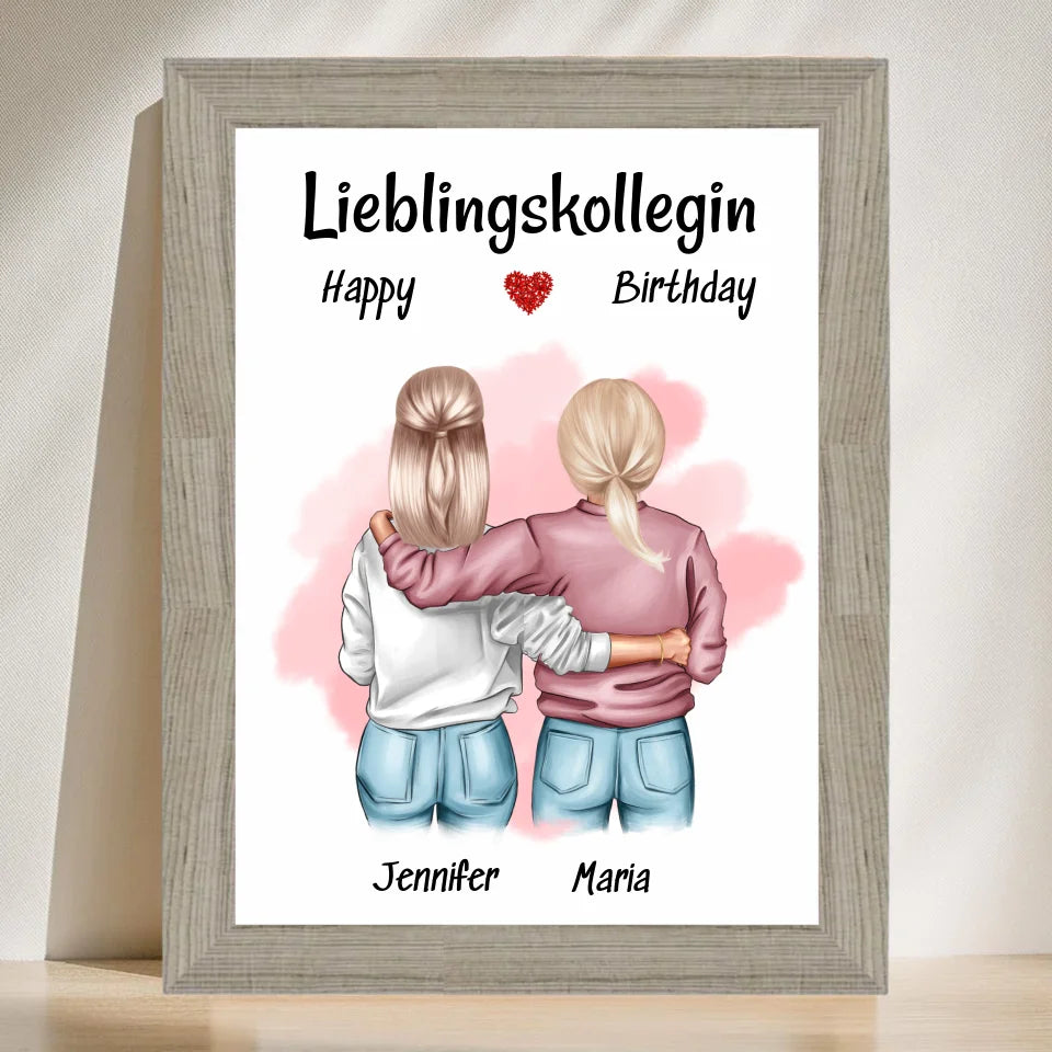 Poster mit Rahmen Beige 3