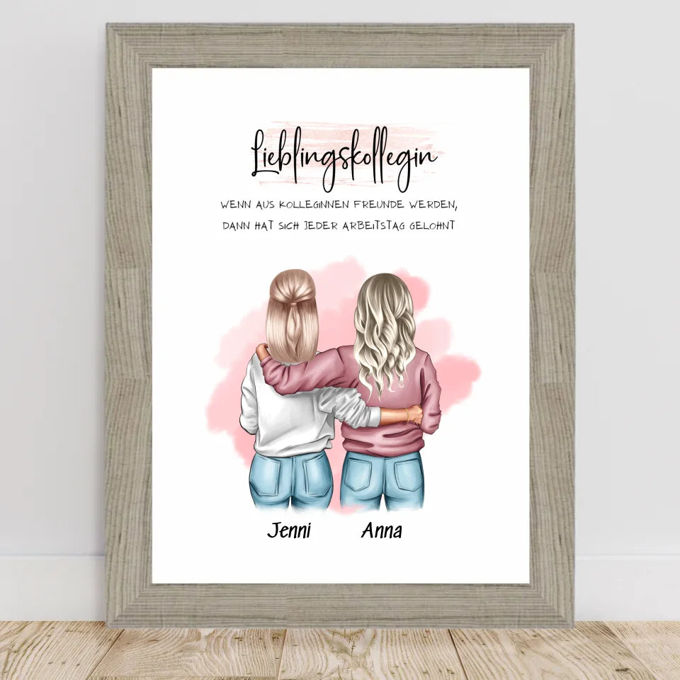Poster mit Rahmen Beige 2