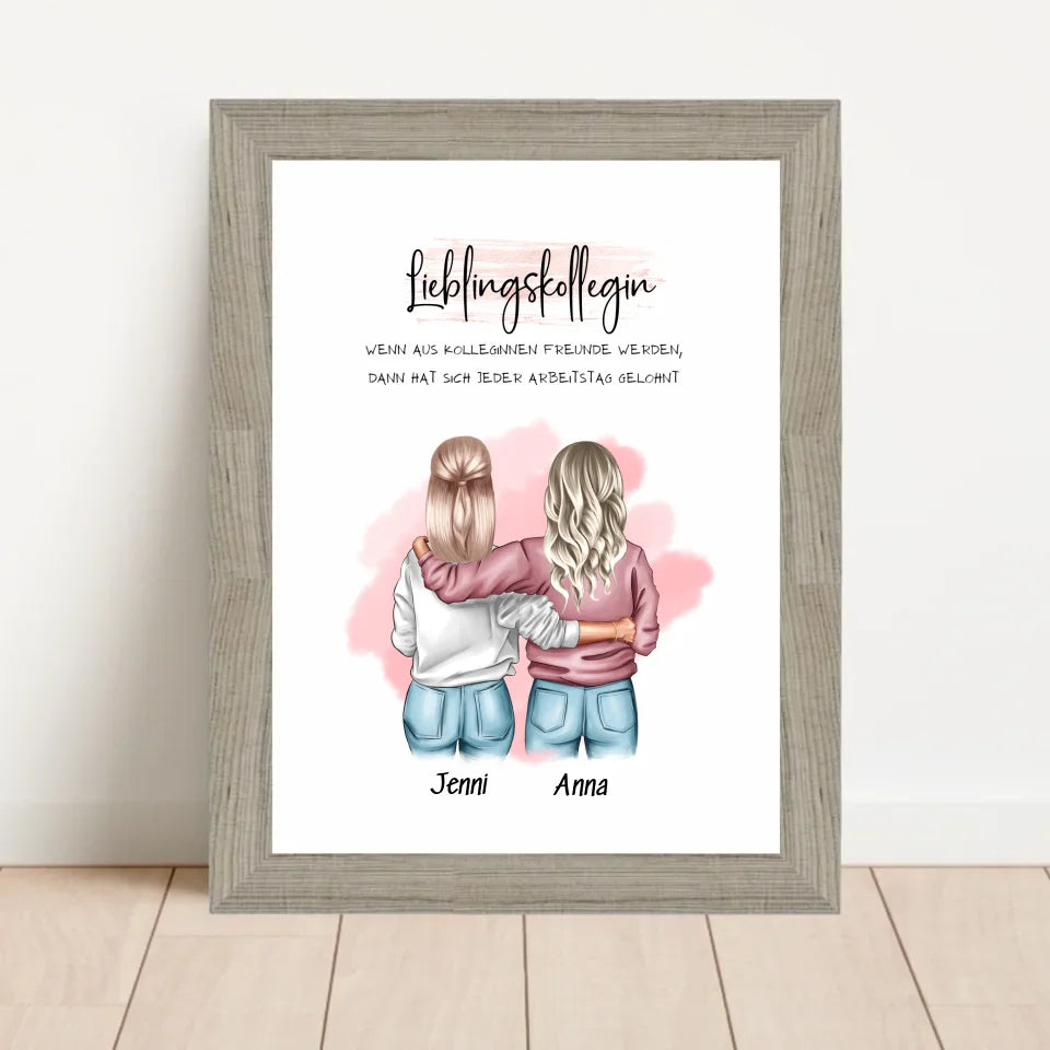 Poster mit Rahmen Beige 1