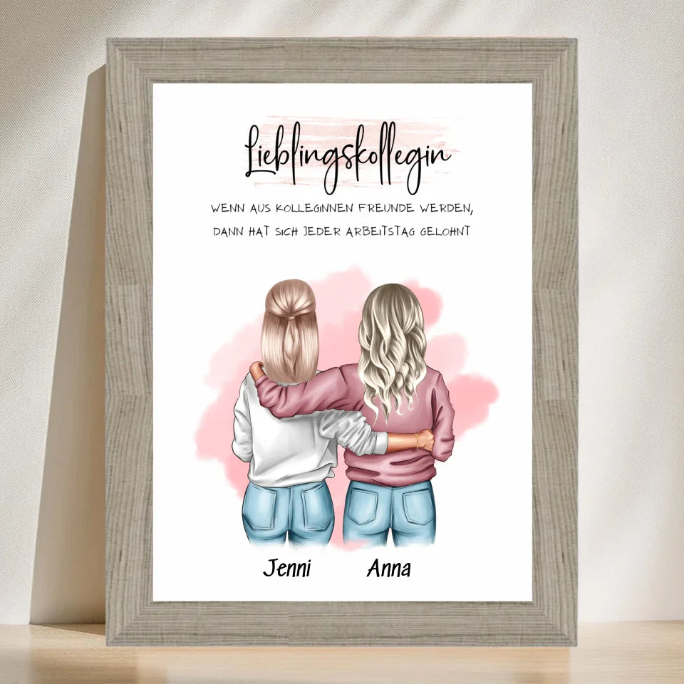 Poster mit Rahmen Beige 3