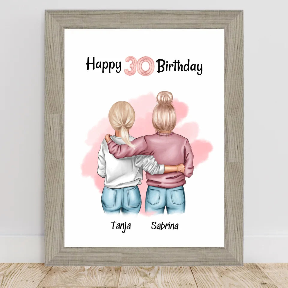 Poster mit Rahmen Beige 2