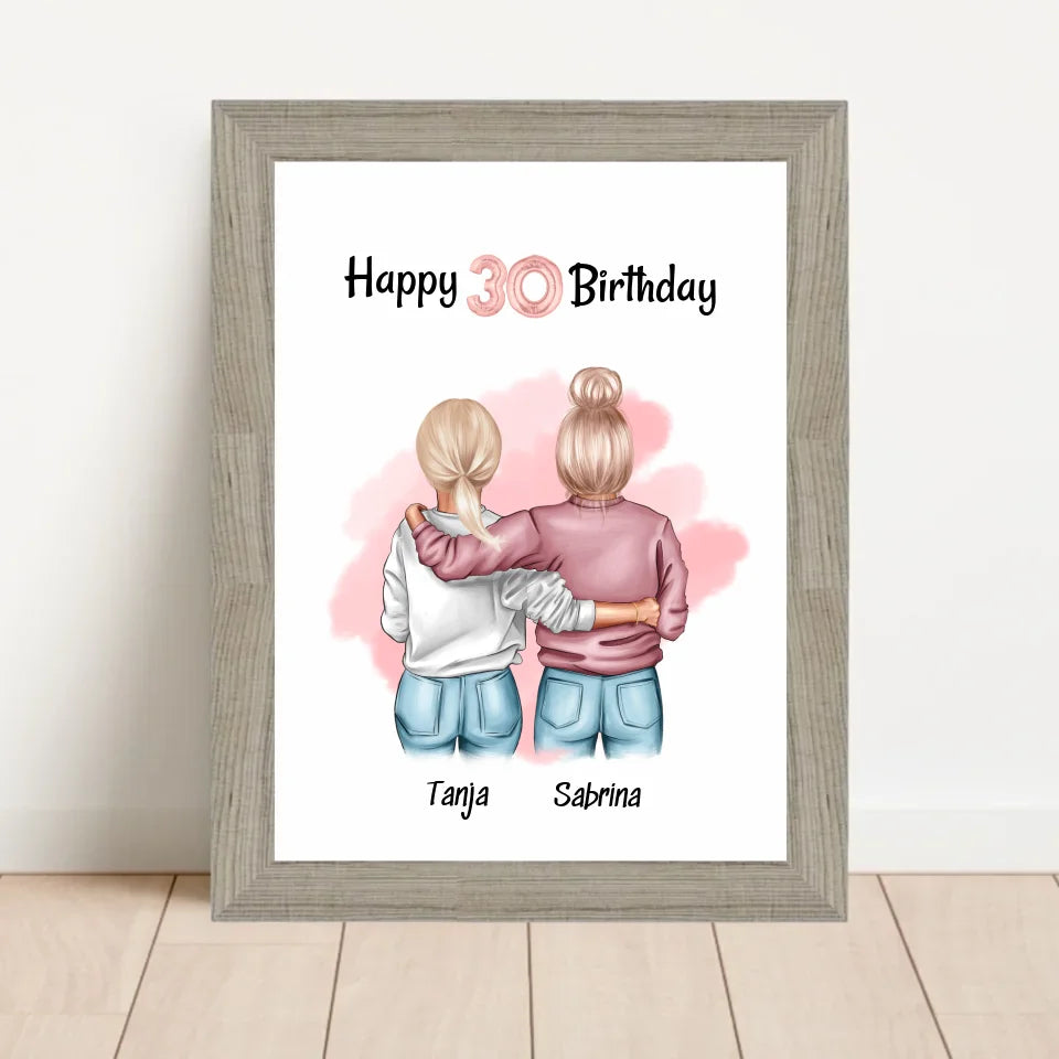 Poster mit Rahmen Beige 1
