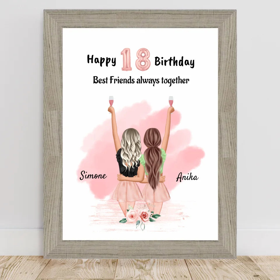 Poster mit Rahmen Beige 2