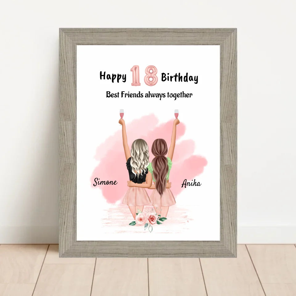 Poster mit Rahmen Beige 1