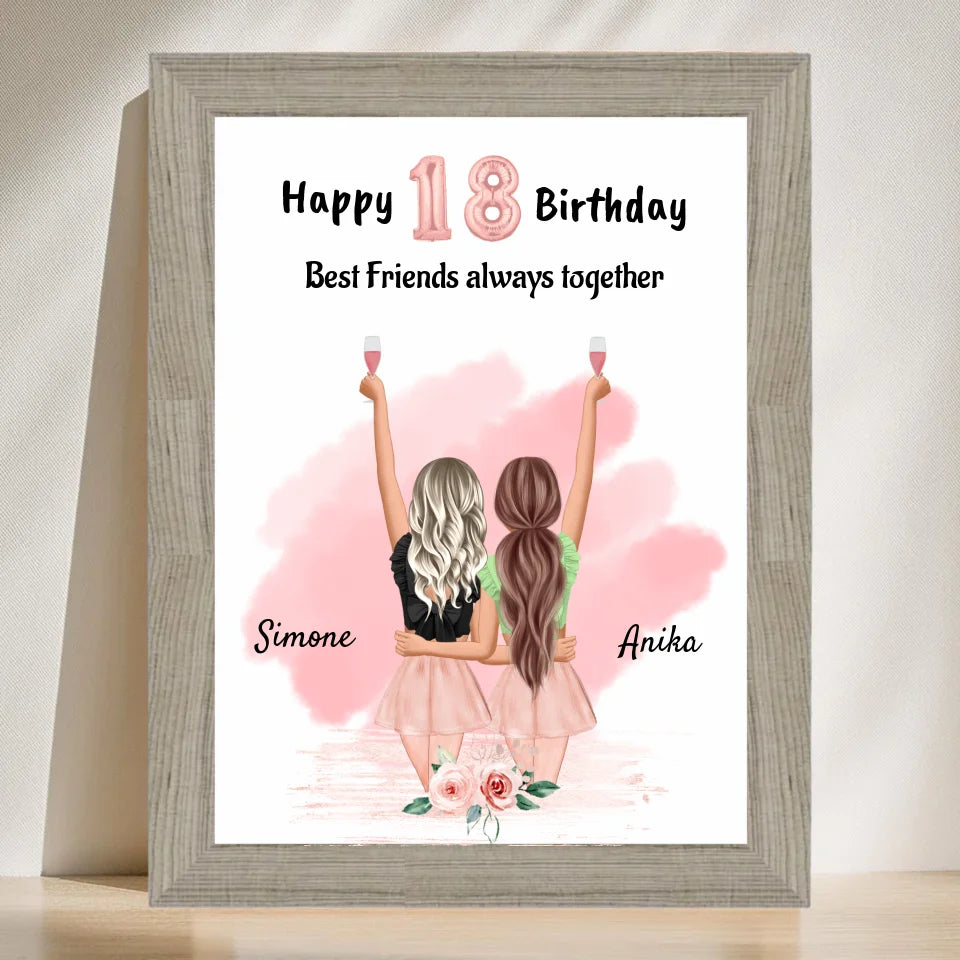 Poster mit Rahmen Beige 3