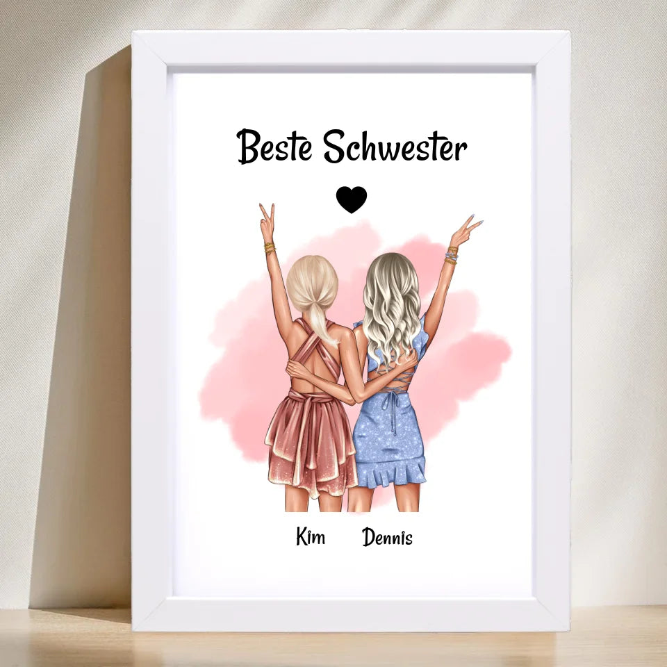 Poster mit Rahmen Weiß 1