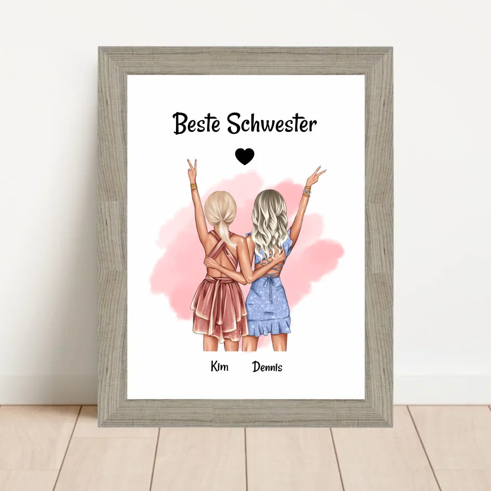 Poster mit Rahmen Beige 1