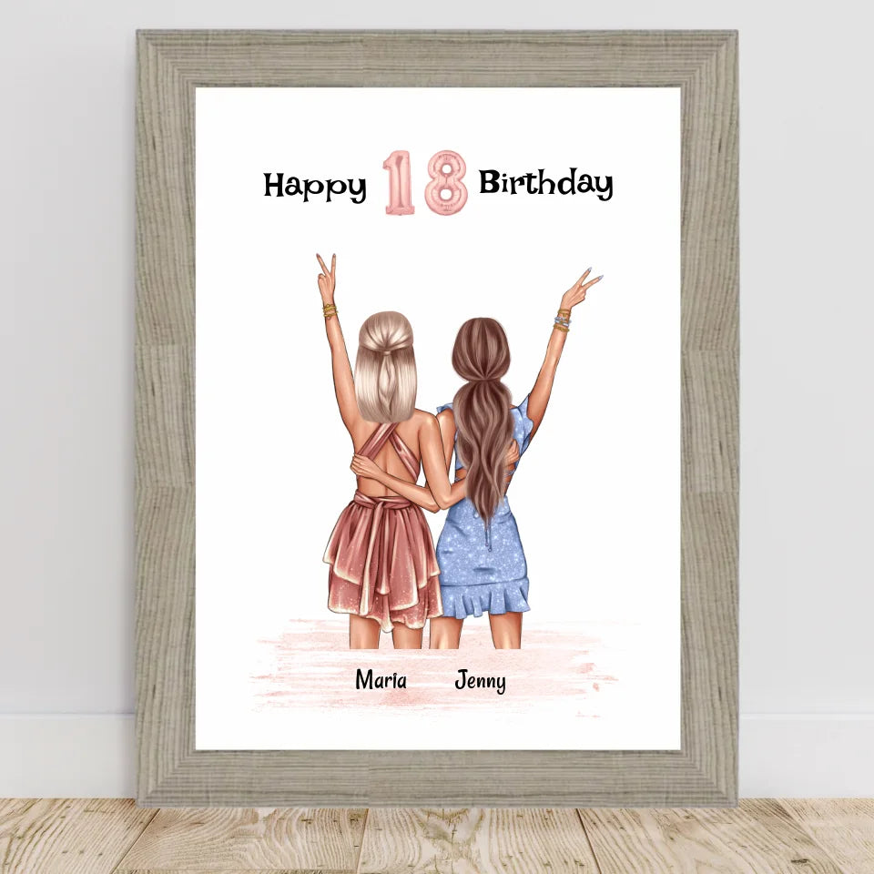 Poster mit Rahmen Beige 2