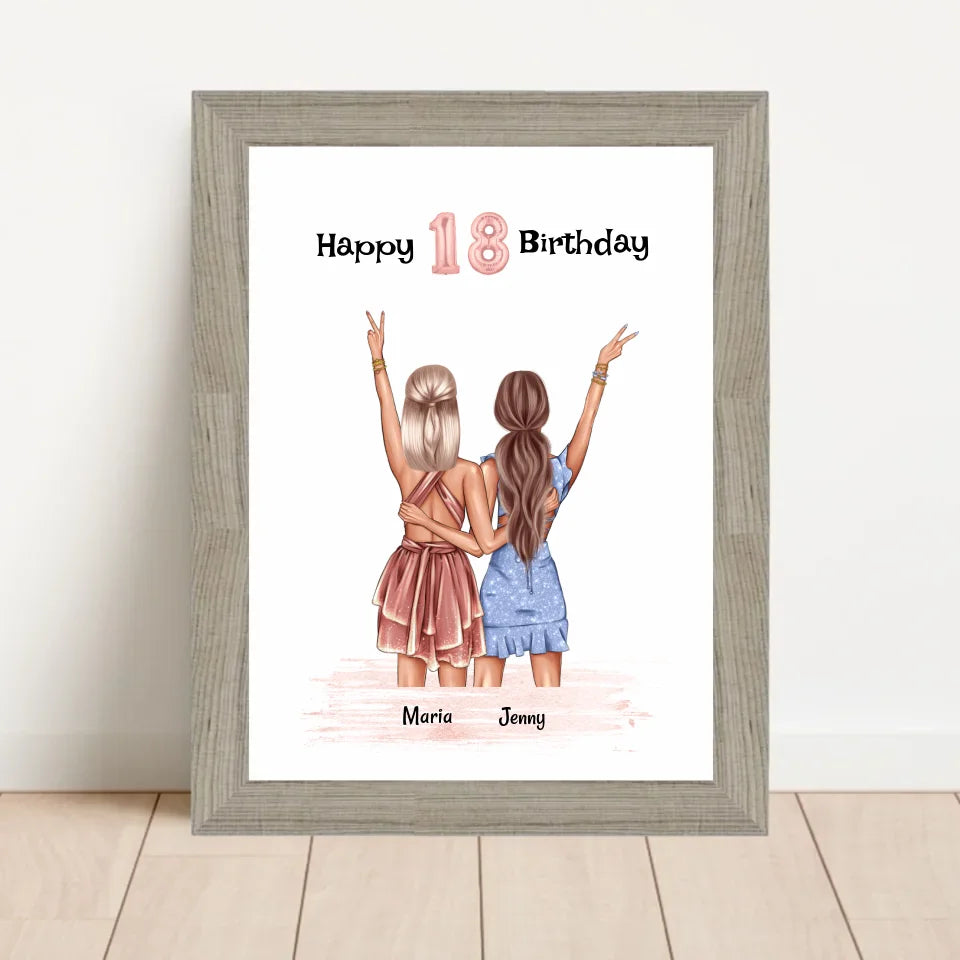 Poster mit Rahmen Beige 1