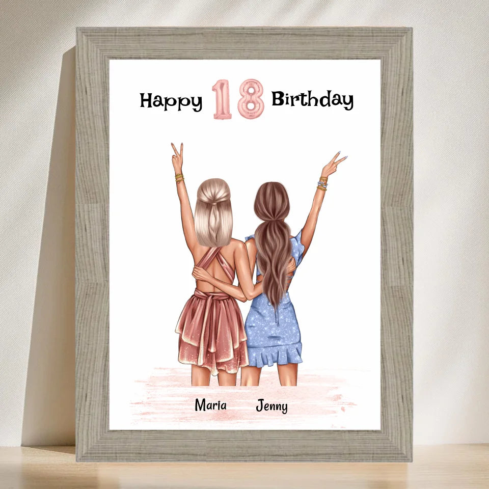 Poster mit Rahmen Beige 3