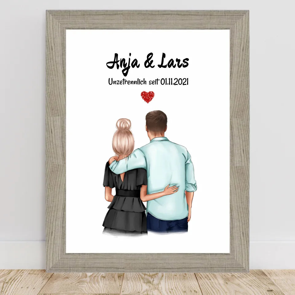 Poster mit Rahmen Beige 2