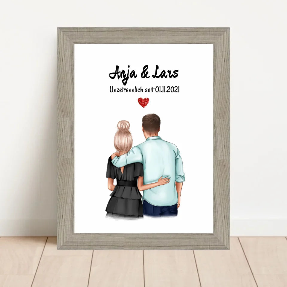 Poster mit Rahmen Beige 1