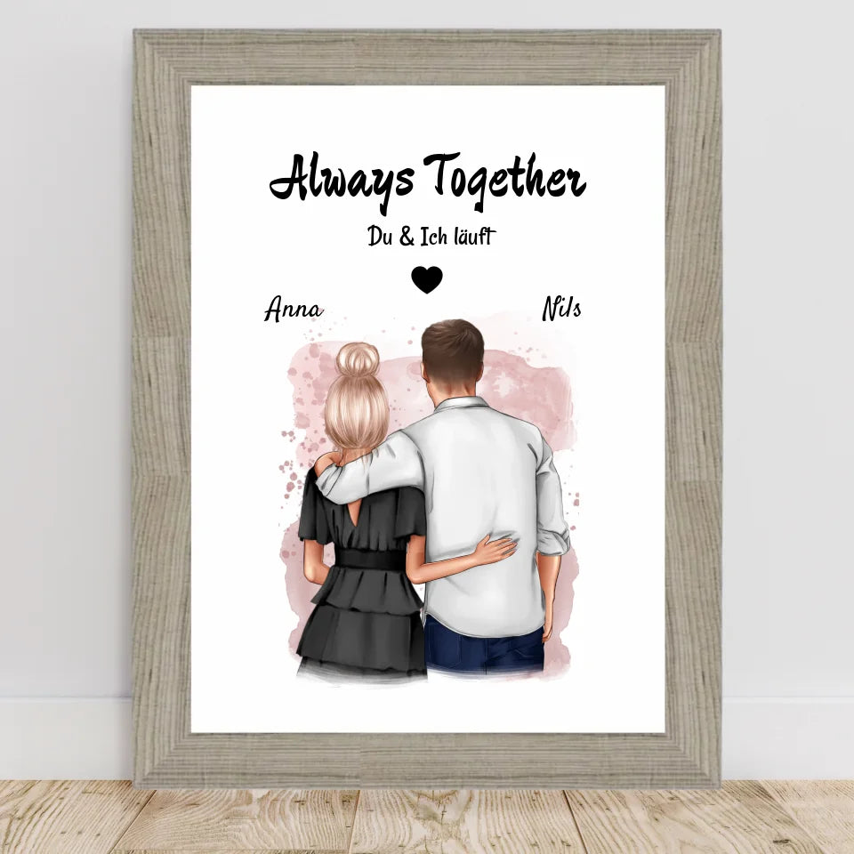 Poster mit Rahmen Beige 2