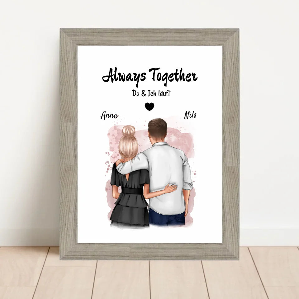 Poster mit Rahmen Beige 1
