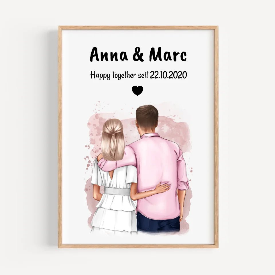Hochzeitstag Geschenk Paar Poster personalisiert - Cantty