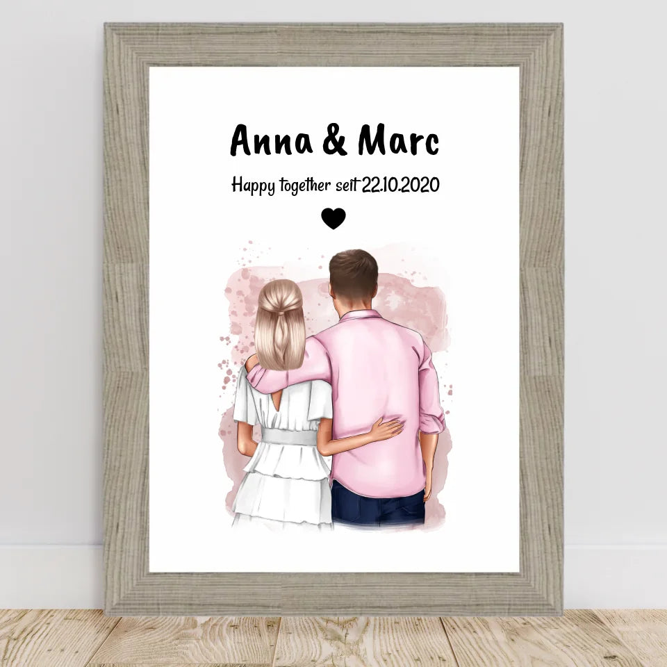 Poster mit Rahmen Beige 2