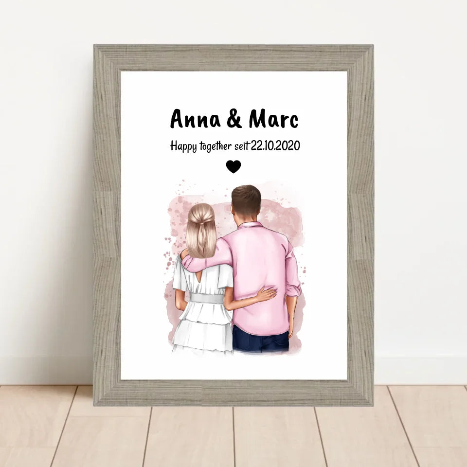Poster mit Rahmen Beige 1