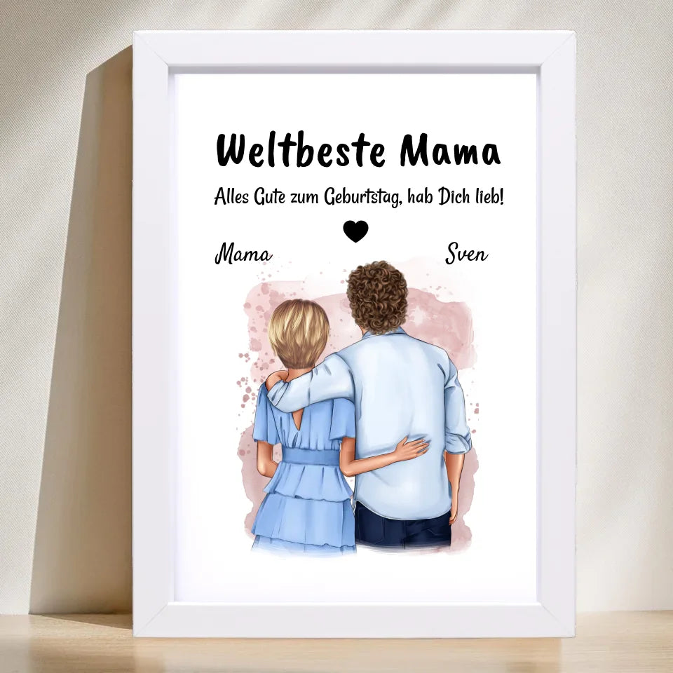 Poster mit Rahmen Weiß 1