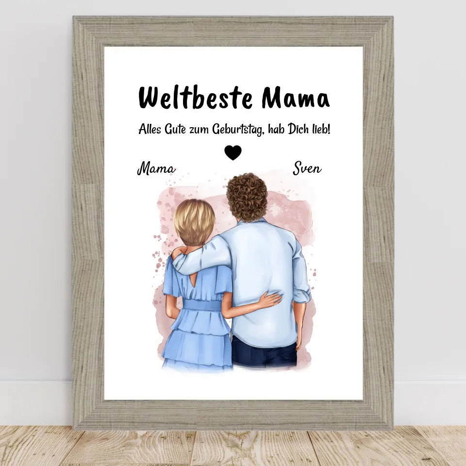 Poster mit Rahmen Beige 2