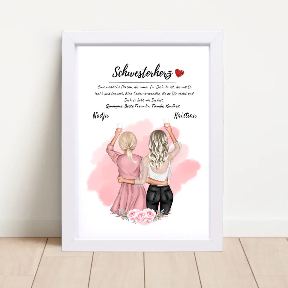 Poster mit Rahmen Weiß