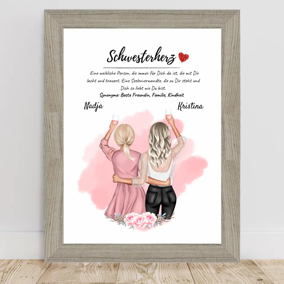 Poster mit Rahmen Beige 2
