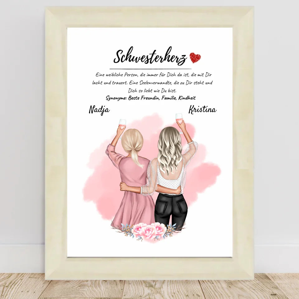 Poster mit Rahmen Hellholz 1