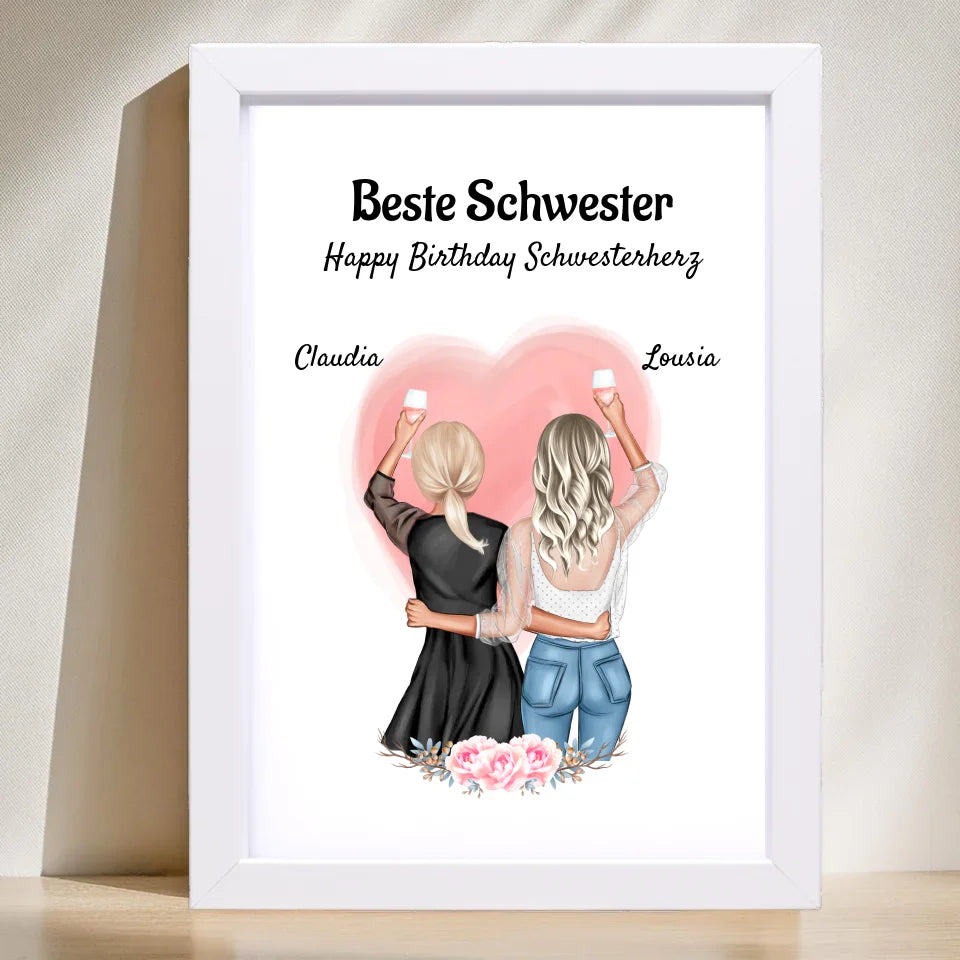 Poster mit Rahmen Weiß 1
