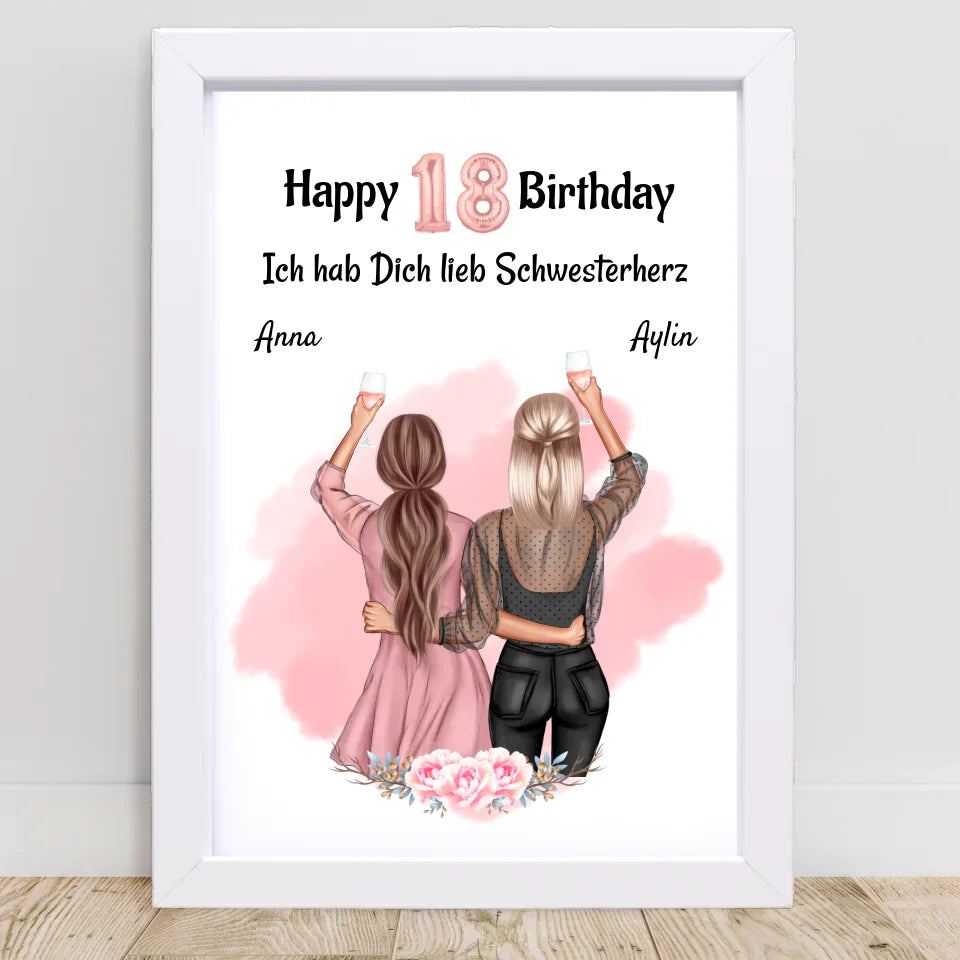 Poster mit Rahmen Weiß 2