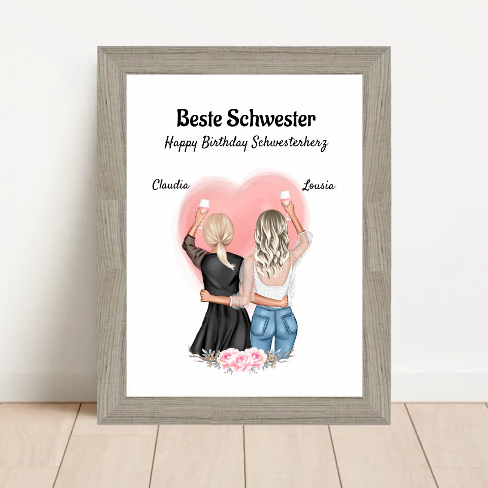 Poster mit Rahmen Beige 1