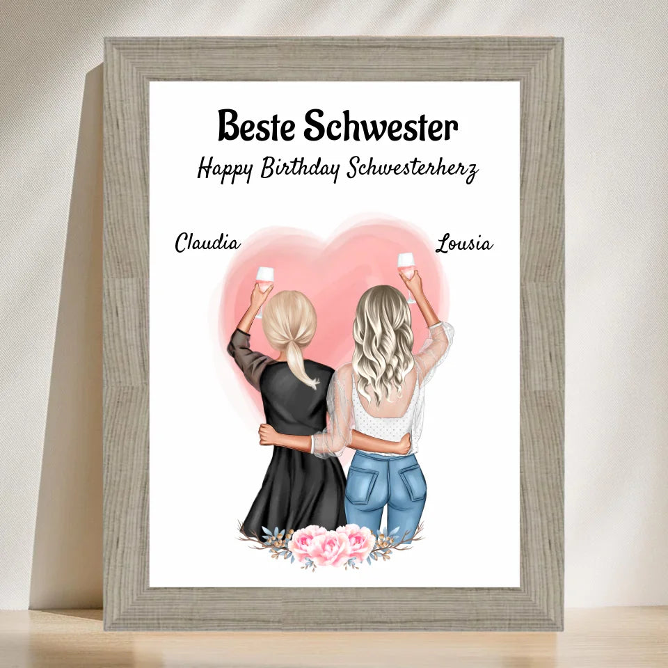 Poster mit Rahmen Beige 3