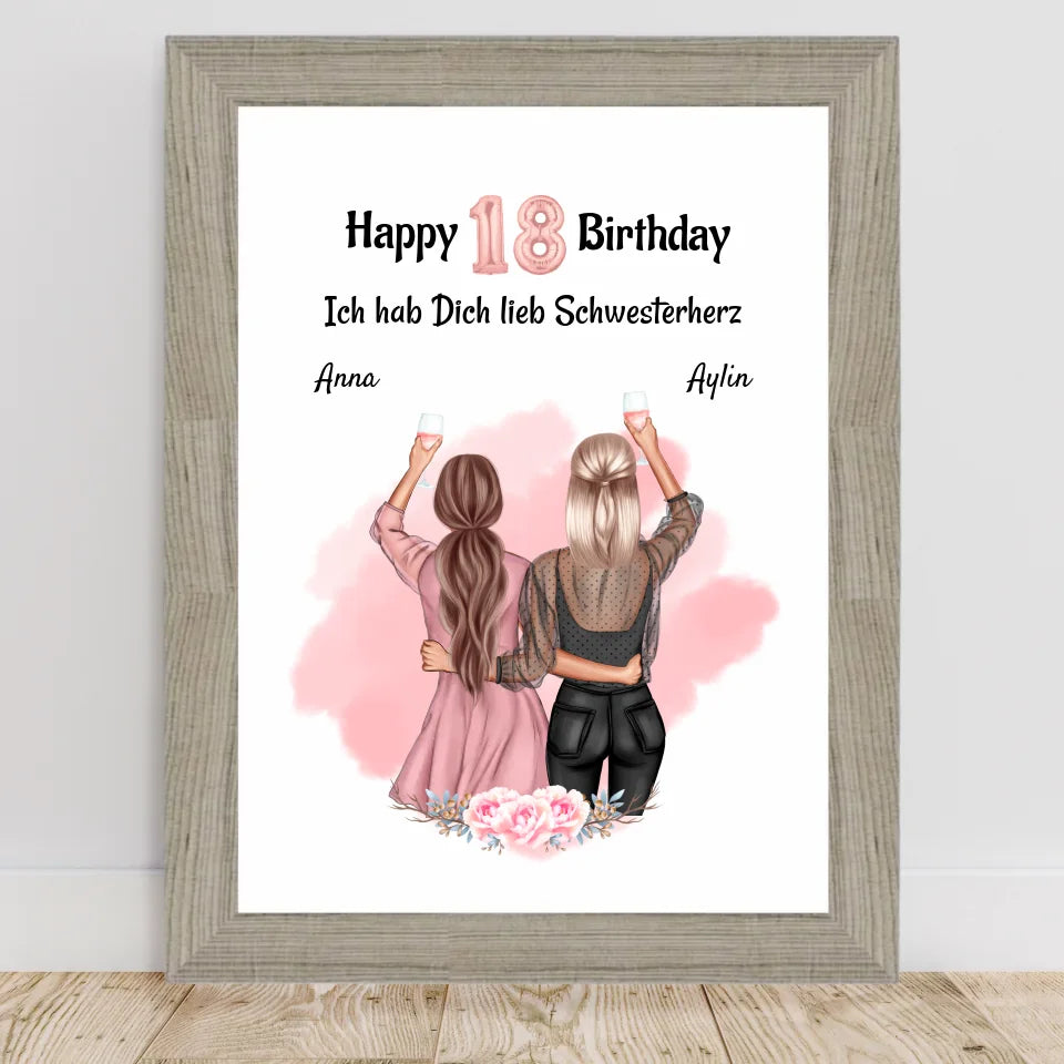 Poster mit Rahmen Beige 2