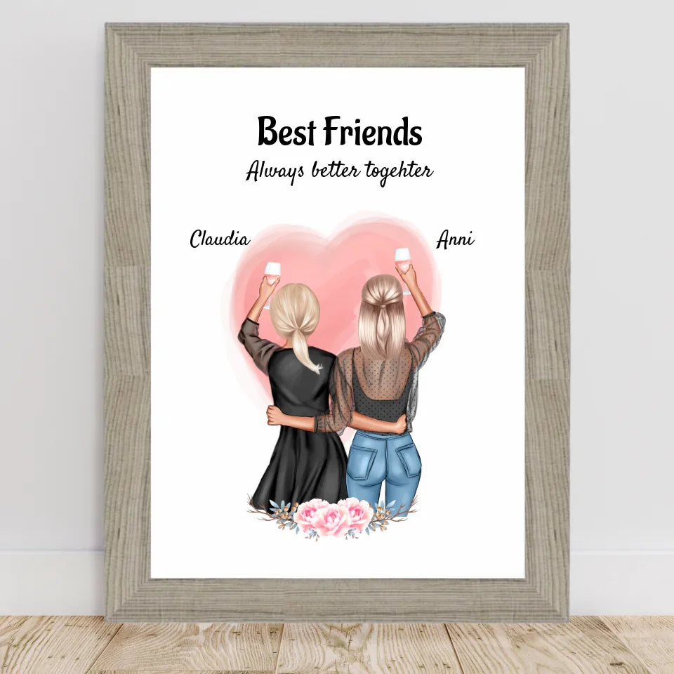 Poster mit Rahmen Beige 2
