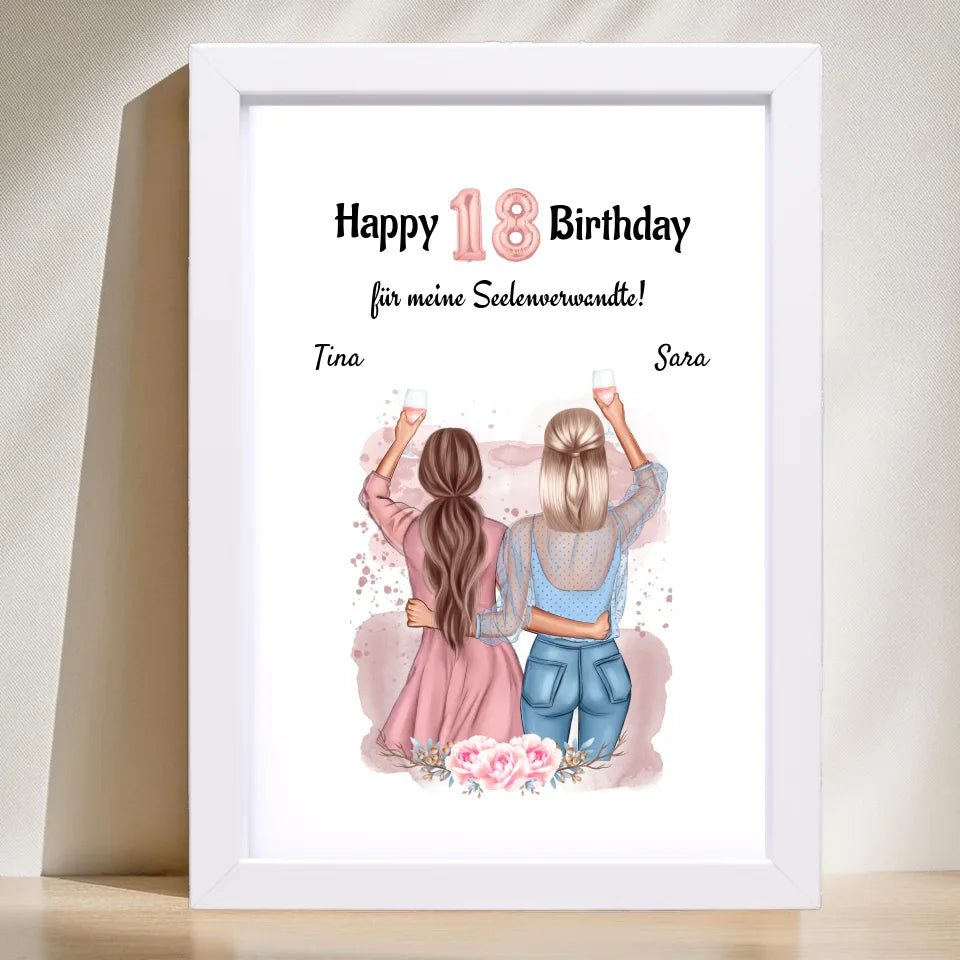 Poster mit Rahmen Weiß 1