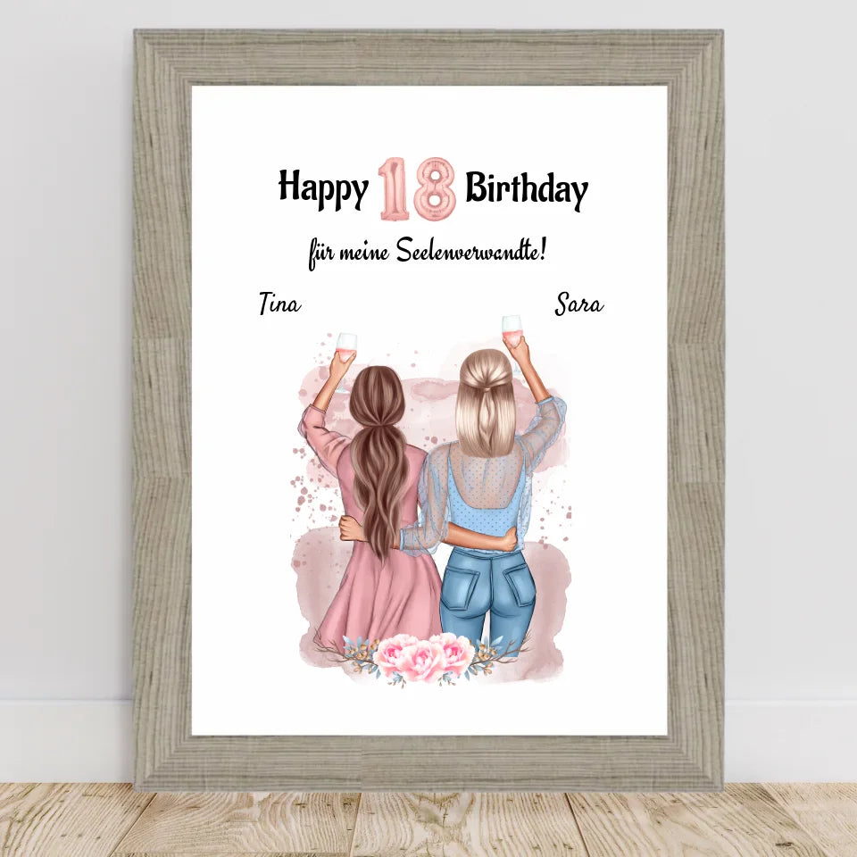 Poster mit Rahmen Beige 2
