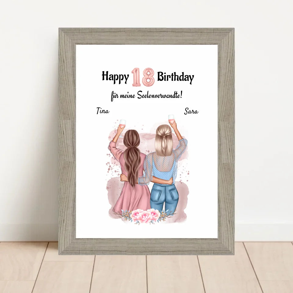 Poster mit Rahmen Beige 1