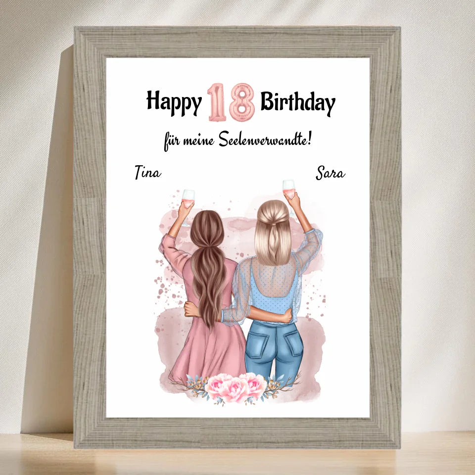 Poster mit Rahmen Beige 3