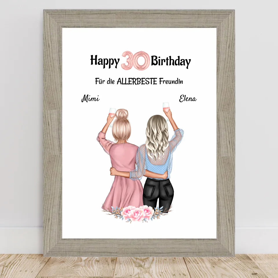 Poster mit Rahmen Beige 2