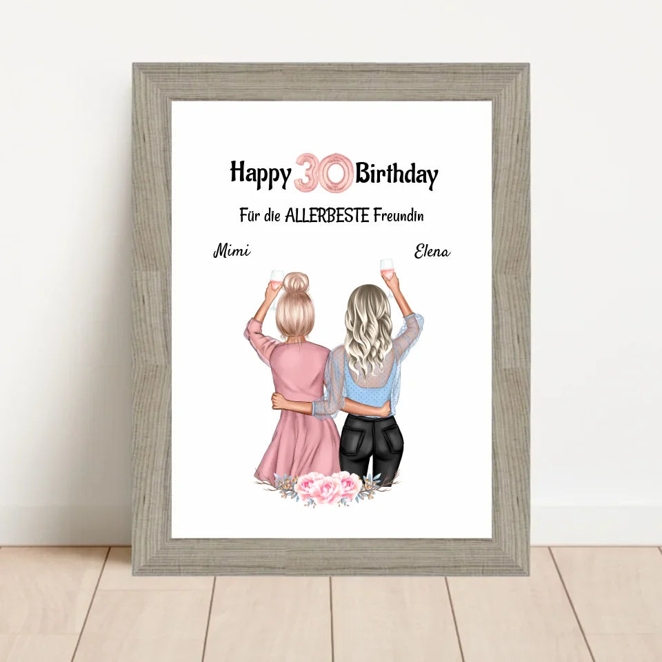 Poster mit Rahmen Beige 1