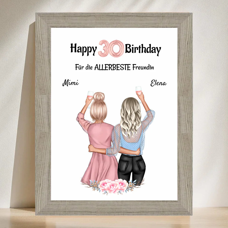 Poster mit Rahmen Beige 3