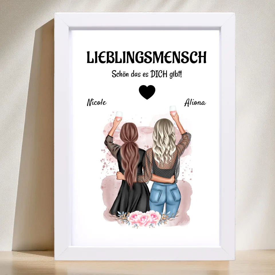 Poster mit Rahmen Weiß 1