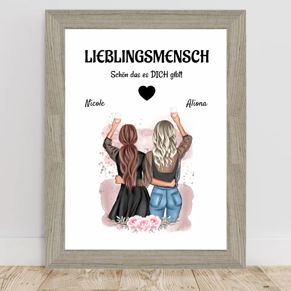 Poster mit Rahmen Beige 2