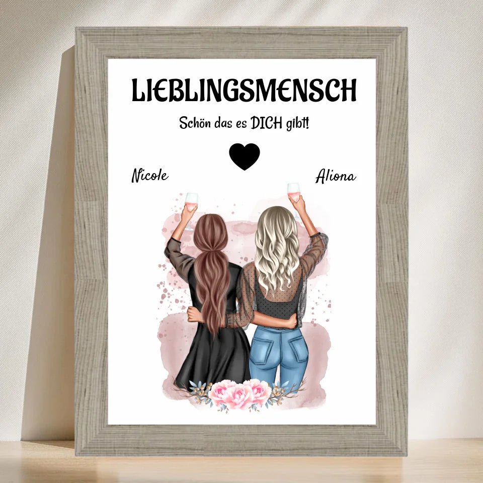 Poster mit Rahmen Beige 3