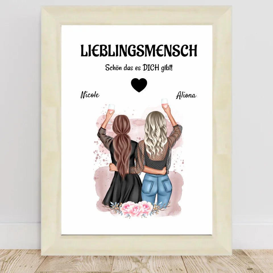 Poster mit Rahmen Hellholz 1