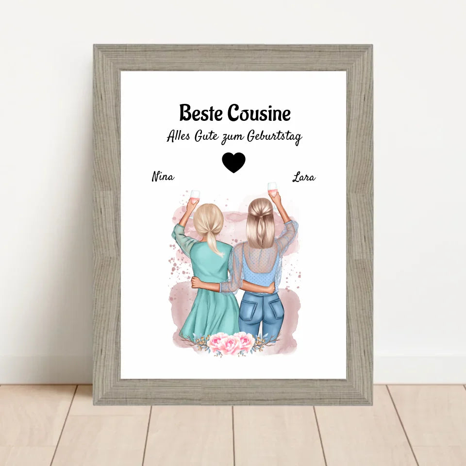 Poster mit Rahmen Beige 1