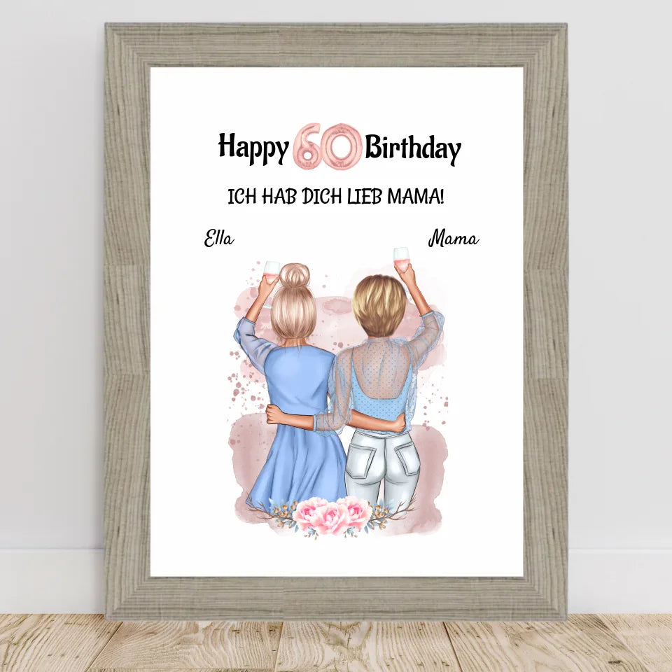 Poster mit Rahmen Beige 2