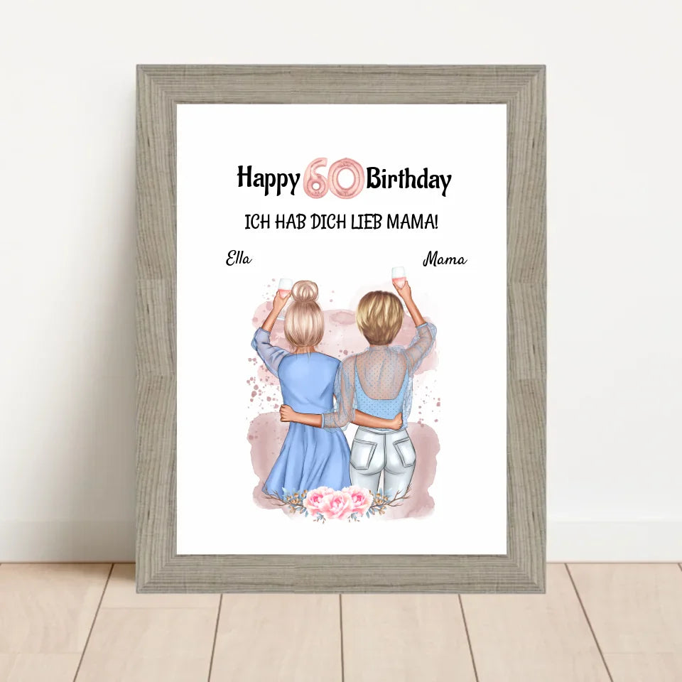 Poster mit Rahmen Beige 1