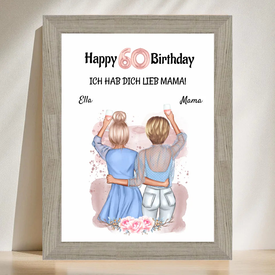 Poster mit Rahmen Beige 3
